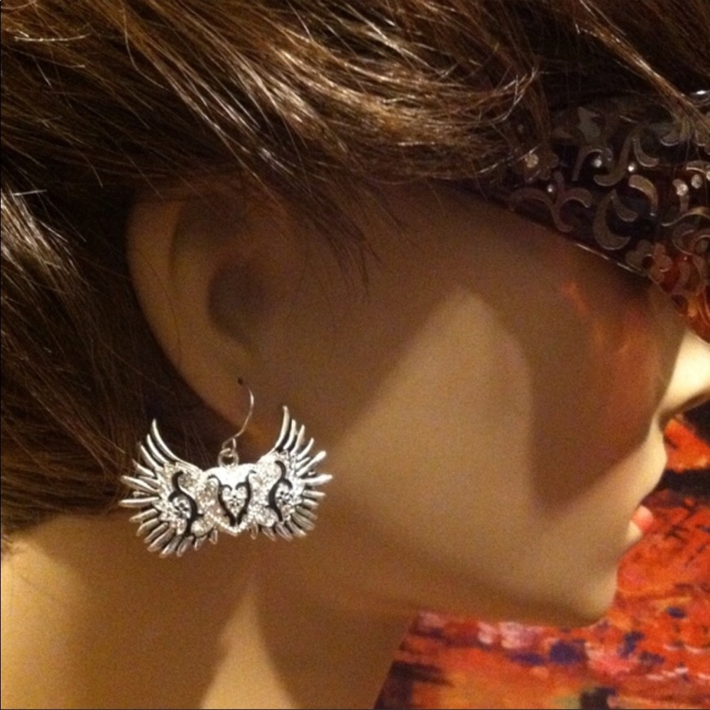 Silver Wing Earrings - Picture 3 of 3